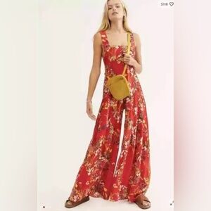 Free People Boho Floral Jumpsuit size XS